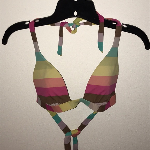 Victoria's Secret Other - Victoria’s Secret Triangle Striped Bikini Top Sz M